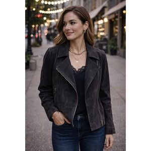 Leather Moto Jacket‎ Brown Asymmetrical Finley Clothing Women's Small
